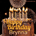 Chocolate Happy Birthday Cake for Brynna (GIF)