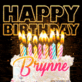 Brynne - Animated Happy Birthday Cake GIF Image for WhatsApp