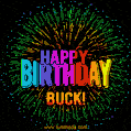 New Bursting with Colors Happy Birthday Buck GIF and Video with Music