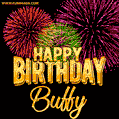 Wishing You A Happy Birthday, Buffy! Best fireworks GIF animated greeting card.