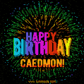 New Bursting with Colors Happy Birthday Caedmon GIF and Video with Music