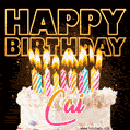 Cai - Animated Happy Birthday Cake GIF for WhatsApp