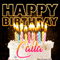 Caila - Animated Happy Birthday Cake GIF Image for WhatsApp