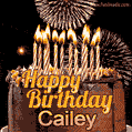 Chocolate Happy Birthday Cake for Cailey (GIF)