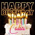 Calia - Animated Happy Birthday Cake GIF Image for WhatsApp