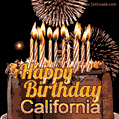 Chocolate Happy Birthday Cake for California (GIF)