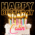 Calin - Animated Happy Birthday Cake GIF for WhatsApp