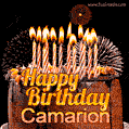 Chocolate Happy Birthday Cake for Camarion (GIF)