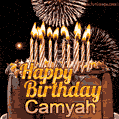 Chocolate Happy Birthday Cake for Camyah (GIF)