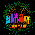 New Bursting with Colors Happy Birthday Camyah GIF and Video with Music