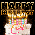 Carl - Animated Happy Birthday Cake GIF for WhatsApp