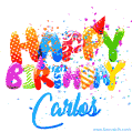 Happy Birthday Carlos - Creative Personalized GIF With Name