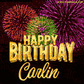 Wishing You A Happy Birthday, Carma! Best fireworks GIF animated greeting card.