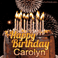 Chocolate Happy Birthday Cake for Carolyn (GIF)