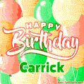 Happy Birthday Image for Carrick. Colorful Birthday Balloons GIF Animation.