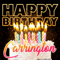 Carrington - Animated Happy Birthday Cake GIF for WhatsApp