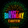 Happy Birthday, Carter! Elegant cupcake with a sparkler.