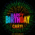 New Bursting with Colors Happy Birthday Cary GIF and Video with Music