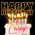 Casey - Animated Happy Birthday Cake GIF for WhatsApp