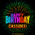 New Bursting with Colors Happy Birthday Cassidee GIF and Video with Music