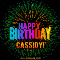 New Bursting with Colors Happy Birthday Cassidy GIF and Video with Music