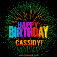 New Bursting with Colors Happy Birthday Cassidy GIF and Video with Music
