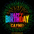 New Bursting with Colors Happy Birthday Cayne GIF and Video with Music