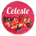 Happy Birthday Cake with Name Celeste - Free Download