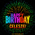New Bursting with Colors Happy Birthday Celeste GIF and Video with Music
