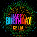 New Bursting with Colors Happy Birthday Celia GIF and Video with Music