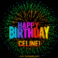 New Bursting with Colors Happy Birthday Celine GIF and Video with Music