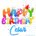 Happy Birthday Cesar - Creative Personalized GIF With Name