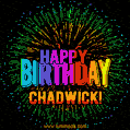 New Bursting with Colors Happy Birthday Chadwick GIF and Video with Music