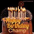 Chocolate Happy Birthday Cake for Champ (GIF)