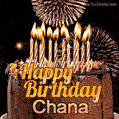 Chocolate Happy Birthday Cake for Chana (GIF)