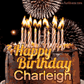 Chocolate Happy Birthday Cake for Charleigh (GIF)