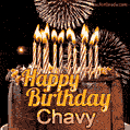 Chocolate Happy Birthday Cake for Chavy (GIF)