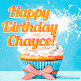 Happy Birthday, Chayce! Elegant cupcake with a sparkler.