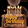 Chocolate Happy Birthday Cake for Chiamaka (GIF)
