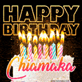 Chiamaka - Animated Happy Birthday Cake GIF Image for WhatsApp