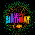 New Bursting with Colors Happy Birthday Chip GIF and Video with Music
