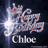 Cute royal-themed animation with the name Chloe, featuring a silver crown and shiny diamond cursive letters.