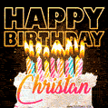 Christan - Animated Happy Birthday Cake GIF for WhatsApp