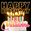 Christianna - Animated Happy Birthday Cake GIF Image for WhatsApp