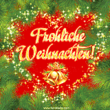Ein stilisierter Weihnachtsbaum aus goldenen Lichtern auf dunklem Hintergrund mit einem leuchtenden Stern.