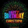 New Bursting with Colors Happy Birthday Christoph GIF and Video with Music