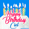 Happy Birthday GIF for Ciel with Birthday Cake and Lit Candles