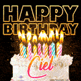 Ciel - Animated Happy Birthday Cake GIF for WhatsApp