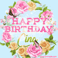 Beautiful Birthday Flowers Card for Cing with Animated Butterflies