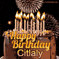 Chocolate Happy Birthday Cake for Citlaly (GIF)